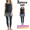 ROXYロキシー水着スイムウェアTシャツタンクトップノースリーブ２ピース体型カバーレギンスショートパンツUVカットおしゃれかわいいタンクトップカバーアップフィットネスジム30代40代50代ビーチプールRSW241500FEELINGGOOD