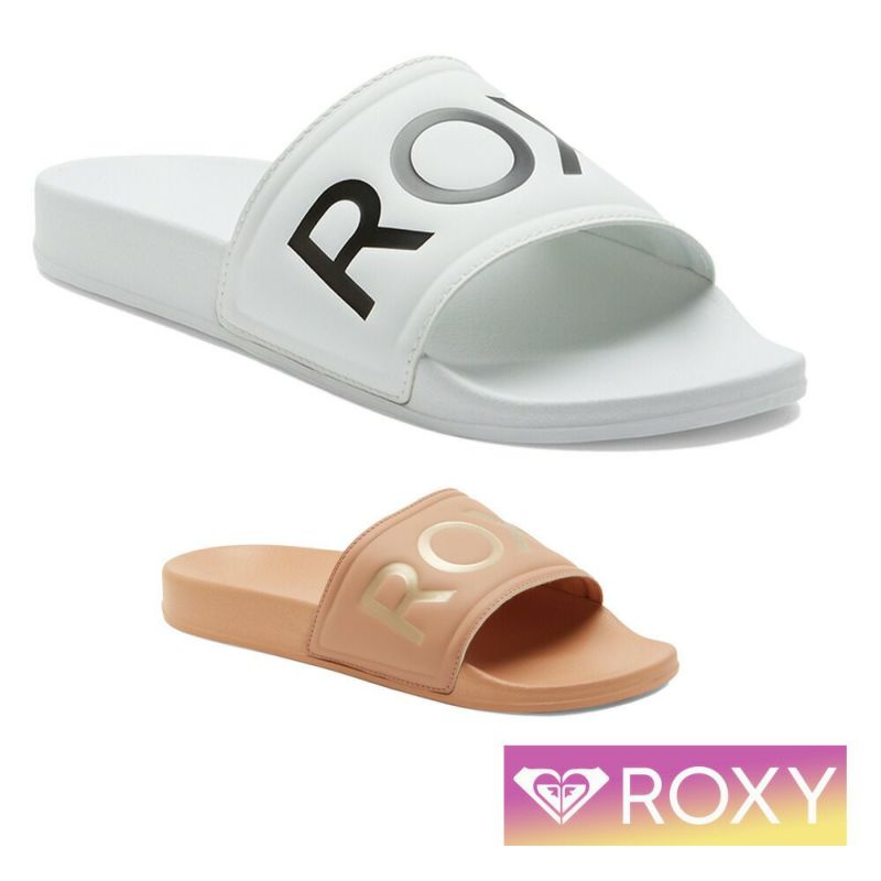 ROXYロキシーサンダルシャワーサンダルレディースビーチぺたんこ歩きやすいフラットかわいいおしゃれビーチプールシュノーケリングARSD241225SLIPPYII