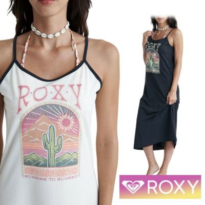 ROXY ロキシー ラッシュガード かわいい サボテン レディース uvガード uvカット ワンピース 体型カバー カバーアップ 水陸両用 プール RLY242016  SUCCULENT PARADISE DRESS