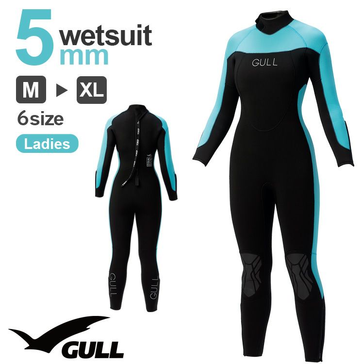5mmウェットスーツ レディース GULL ガル GW-6674B スキューバ 