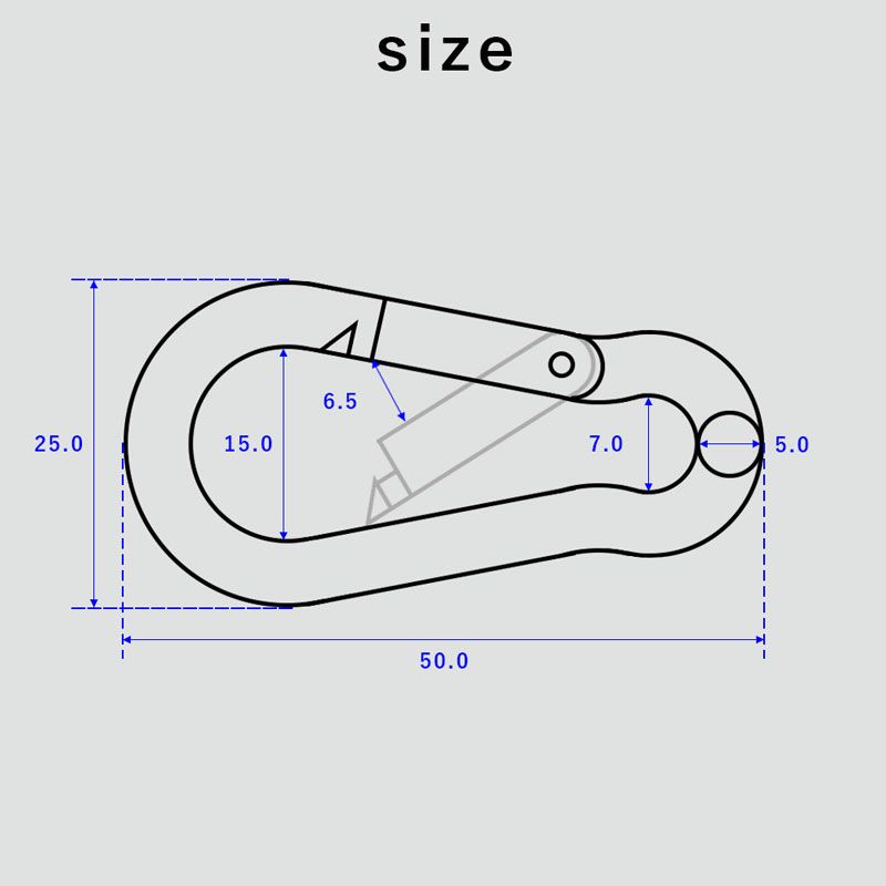 スナップフック50mmアクセサリーパーツステンレス製重器材