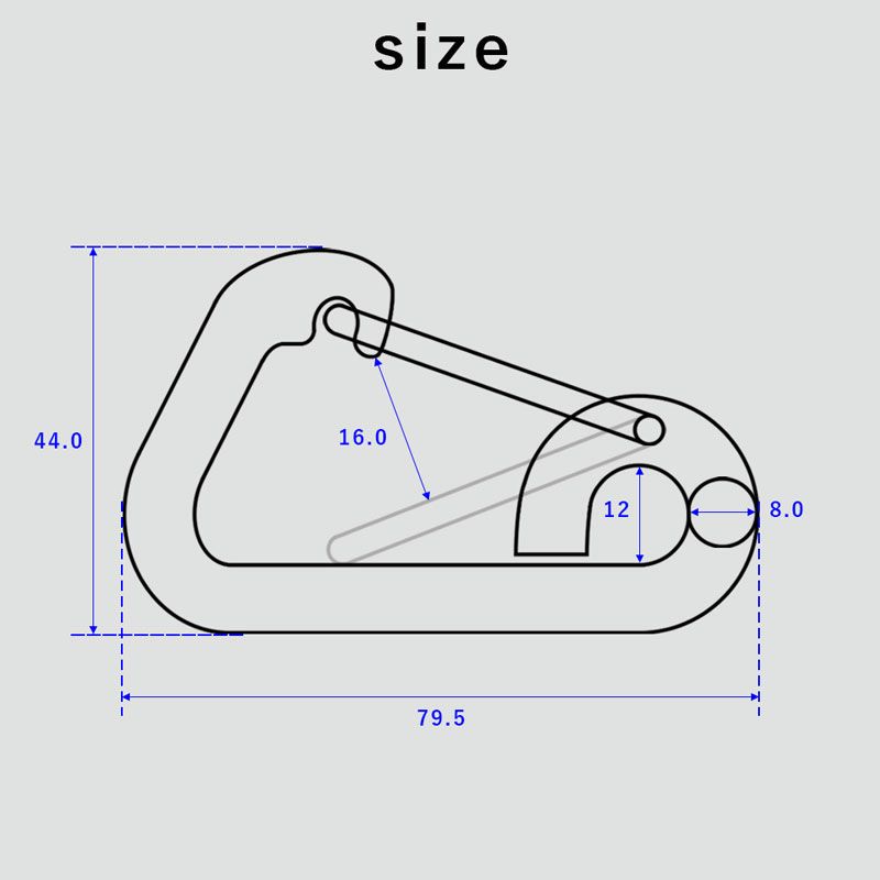 カラビナ81.28mmアクセサリーパーツステンレス製重器材