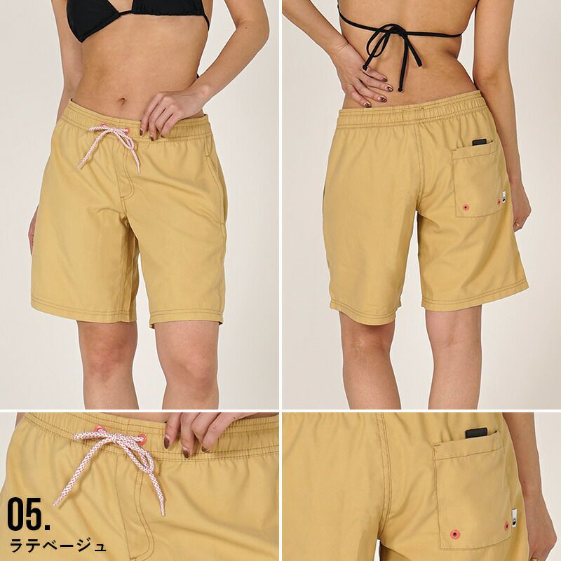 サーフパンツレディースロング水着HeleiWahoヘレイワホボードショーツVOLLEYハーフパンツ大きいサイズ水陸両用体型カバーショートパンツフィットネスジムウェア