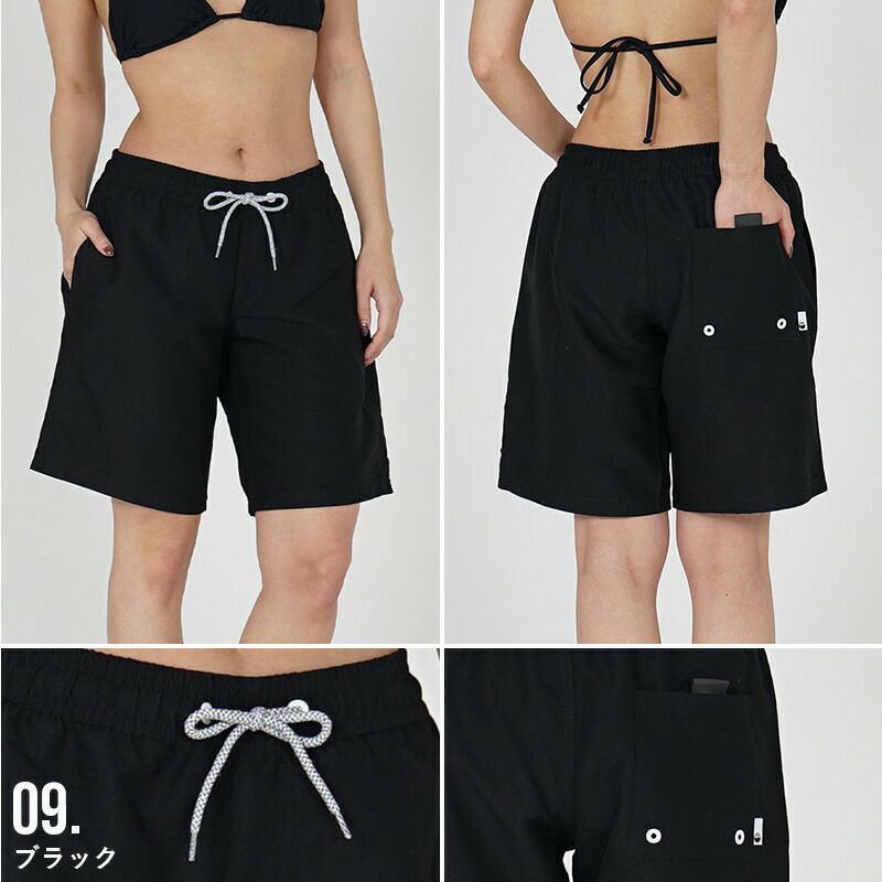 サーフパンツレディースロング水着HeleiWahoヘレイワホボードショーツVOLLEYハーフパンツ大きいサイズ水陸両用体型カバーショートパンツフィットネスジムウェア