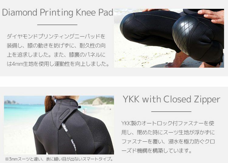 HeleiWaho ウエットスーツ 5mm レディース Mサイズ ヘレイワホ 5mm フルスーツ レディース ウェットスーツ 両面