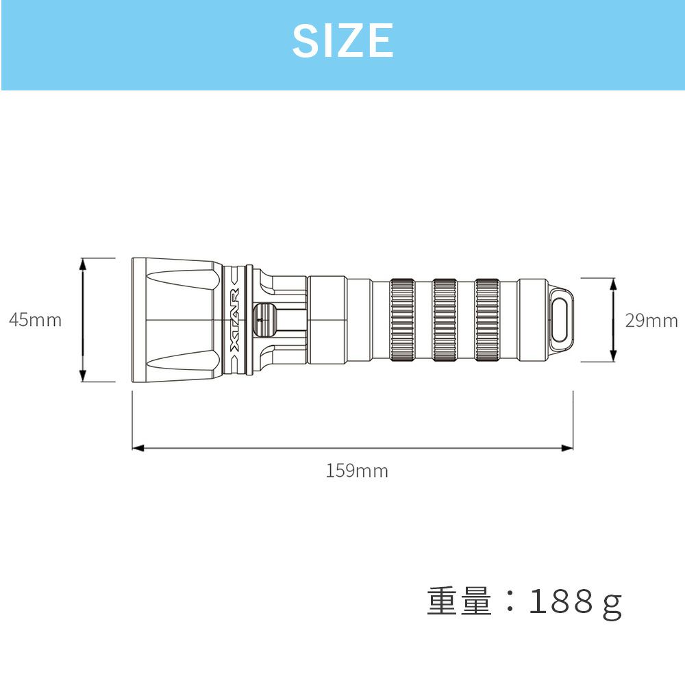 ダイビングライト 大光量 1000 ルーメン 無段階調光 XTAR エクスター