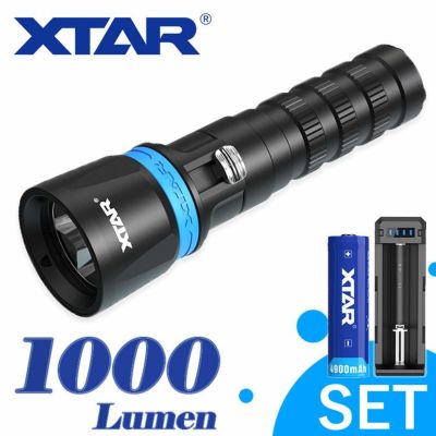 ダイビングライト セット 大光量 1000 ルーメン 無段階調光 XTAR エクスター DS1 水中ライト  防水 LEDライト フラッシュライト 耐圧 耐久 安全設計 ハンディライト ハンド ライト ダイビング 217000 リチウムイオン