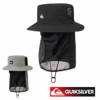 QUIKSILVER クイックシルバーサーフハット メンズ 水陸両用 ビーチハット  WR UV WATER FACE MASK HAT QSA251713 あご紐付き UVカット 撥水 サーフキャップ サファリハット  ハット 帽子 サーフ サーフィン ブランド
