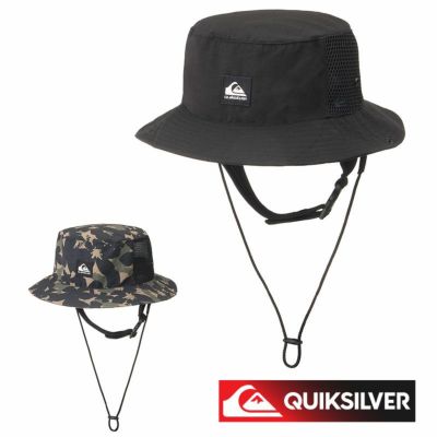 QUIKSILVER クイックシルバーサーフハット メンズ 水陸両用 ビーチハット  WR UV WATER SURF HAT QSA251717 あご紐付き UVカット 撥水 サーフキャップ サファリハット  ハット 帽子 サーフ サーフィン ブランド