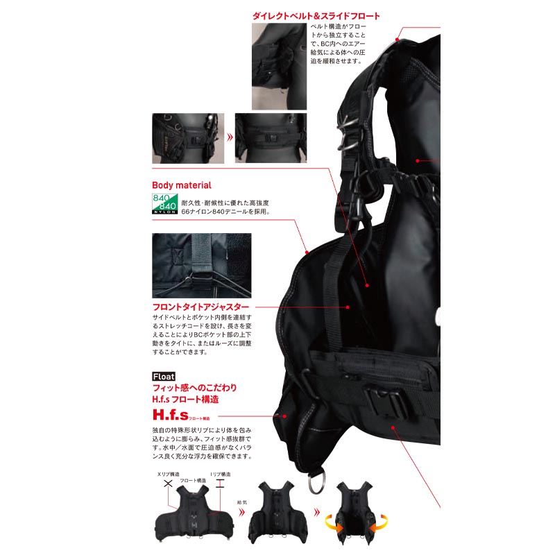 ネレウスBCバージョンHスタンダードインフレーター仕様モデルJX4420H