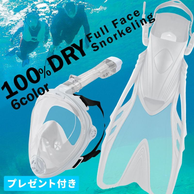 シュノーケル セット 2点セット フルフェイスマスク フィン 【FFM-loa+
