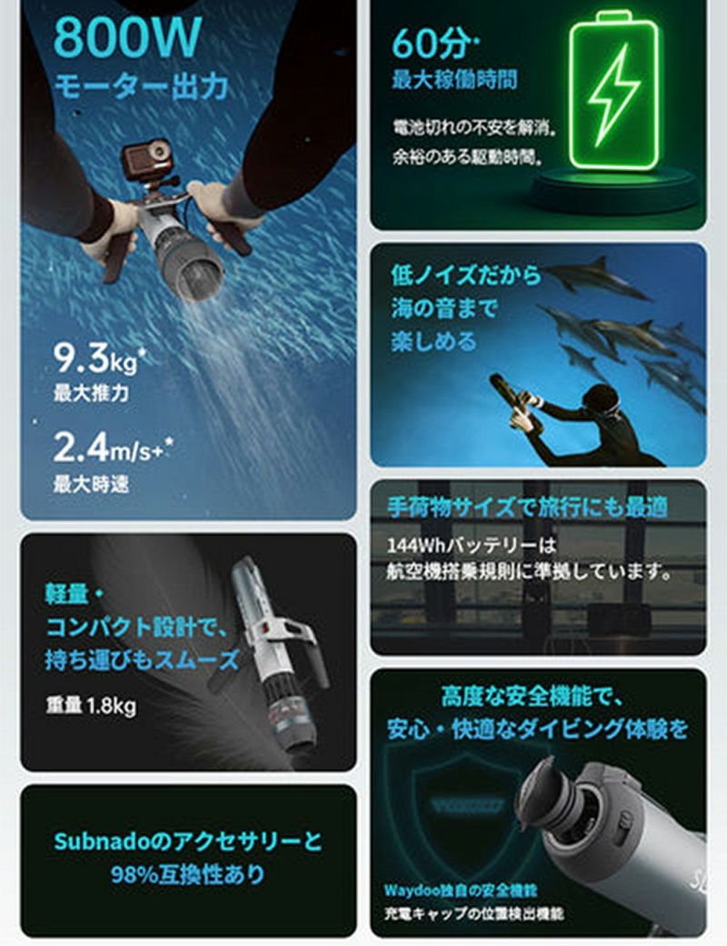SubnadoPlus標準パッケージWaydoo水中アクティビティダイビングシュノーケリング