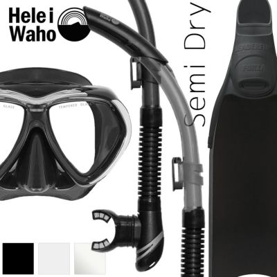 ダイビング 軽器材 3点セット ヘレイワホ manoa3 kiki3 kanani Superdive マスク スノーケル フィン スキューバダイビング シュノーケリング スキンダイビング対応 二眼マスク 低容量 日本人向けフィット セミドライ
