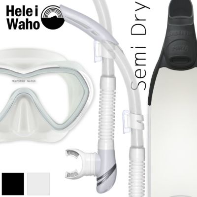 ダイビング 軽器材 3点セット ヘレイワホ mahalo3 kiki3 kanani Superdive マスク スノーケル フィン スキューバダイビング シュノーケリング スキンダイビング対応 ダイビングマスク 広視界 一眼マスク セミドライ 