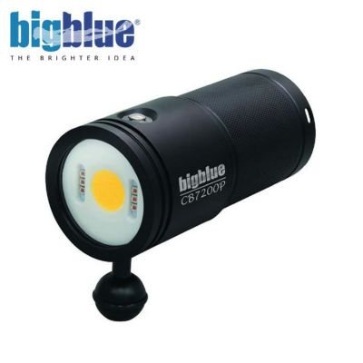 水中ライト Bigblue/ビッグブルー  【CB-7200P】COB LED 高演色 ワイド 拡散光 4段階調光 赤色光 SOS点滅 長時間照射 防水 耐圧 耐腐食 アルミ 映像 動画 撮影 機材 アクセサリー ハンドマウント グローブ ダイビン