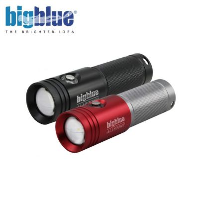 水中ライト Bigblue/ビッグブルー  【AL-1800WP】LED 超小型 軽量 コンパクト フルアルミ 凸レンズ フラット配光 4段階調光 SOS点滅 長時間照射 防水 耐圧 耐腐食 マクロ 撮影 機材 アクセサリー ボールアダプター 