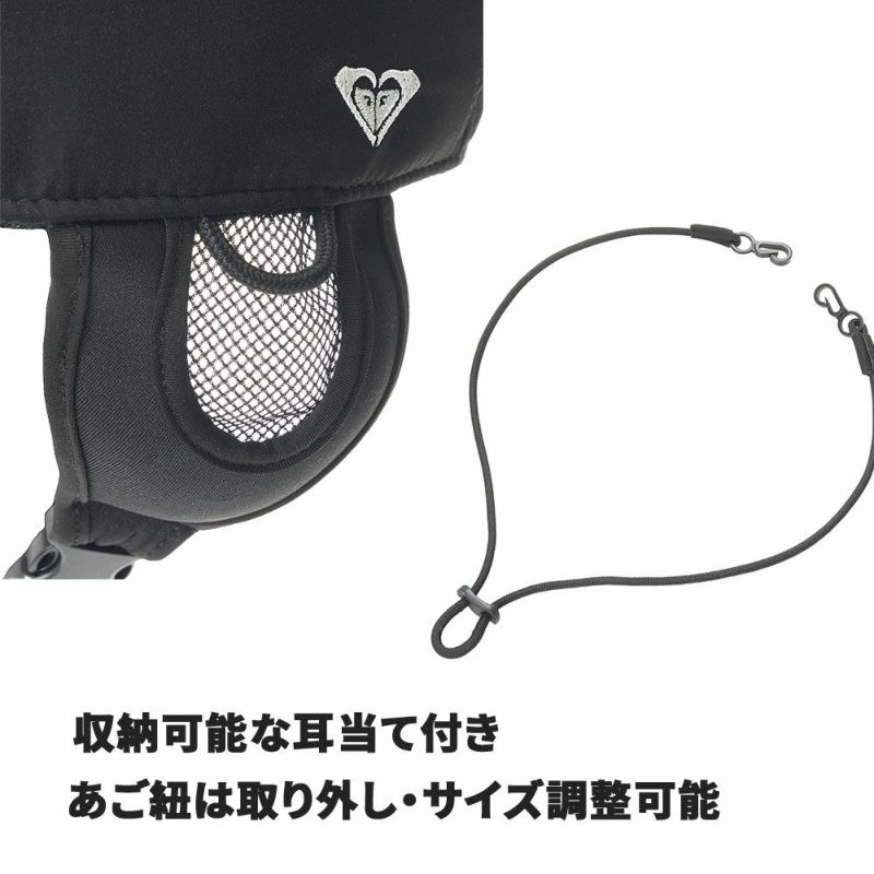 ロキシーサーフキャップレディース防寒冬用ネオプレン撥水耳当て付きあご紐付きサイズ調整可保温防風帽子サーフィンダイビングシュノーケリングSUPマリンスポーツ海外旅行ROXYMOROCKINVIBESSURFCAP
